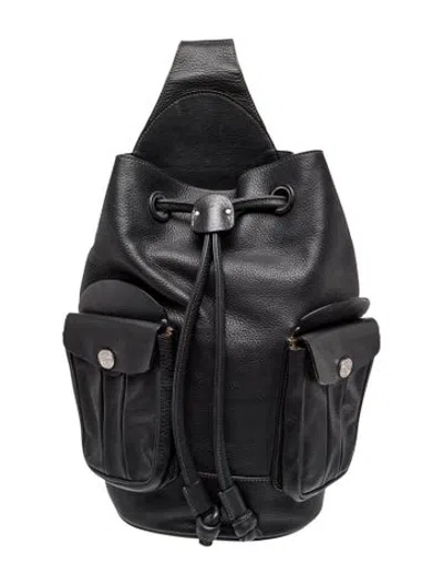 Pre-owned Ghurka Leather Backpack In Black
