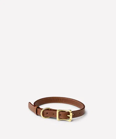 Ghurka Leather Dog Collar In Vintage Chestnut Leather
