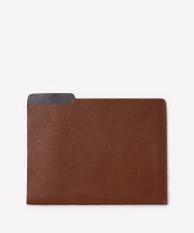 Ghurka Leather Letter Folder In Vintage Chestnut Leather