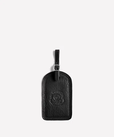 Ghurka Luggage Tag No. 100 In Vintage Black Leather