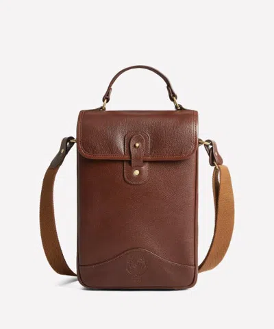Ghurka Sidecar No. 286 Leather Two-bottle Carrier In Vintage Chestnut Leather
