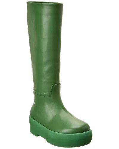 Gia Borghini Gia 16 Leather Knee-high Platform Boot In Green