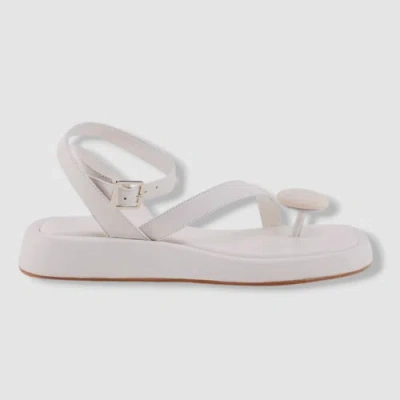 Pre-owned Gia Borghini X Rhw $685  Women Ivory Rosie Jewel Ankle-wrap Sandal Shoes Size 37 In White