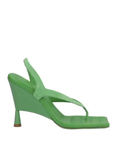 Gia Rhw Toe Strap Sandals In Light Green