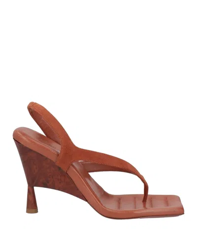 Gia Rhw Toe Strap Sandals In Rust