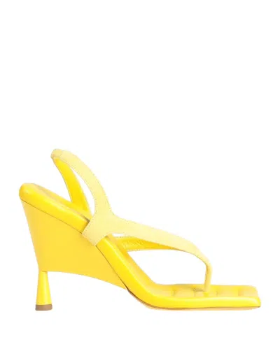 Gia Rhw Toe Strap Sandals In Yellow