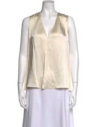 Pre-owned Giada Forte V-neck Sleeveless Top In Neutrals