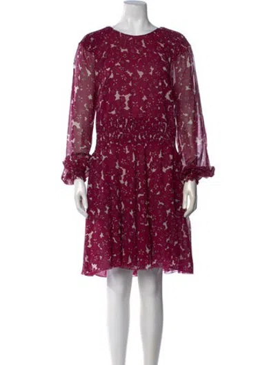 Pre-owned Giamba Silk Mini Dress In Purple