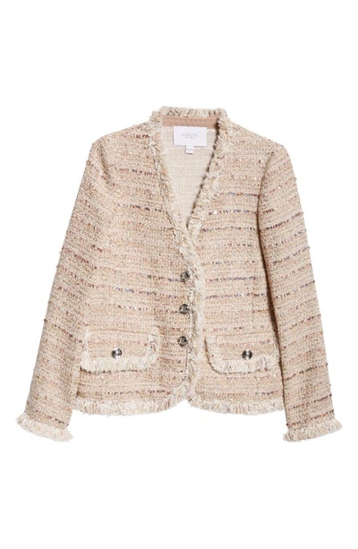 Giambattista Valli V-neck Tweed Jacket In Gold