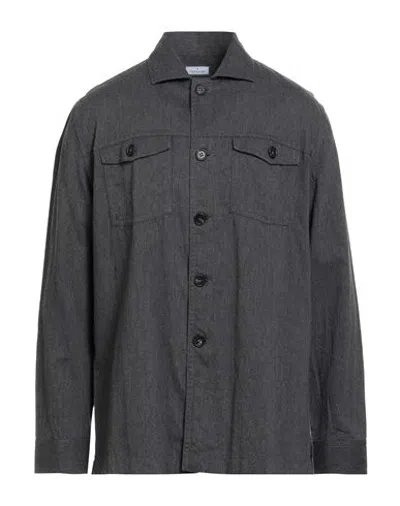 Giampaolo Man Shirt Charcoal Size Xxl Cotton In Gray