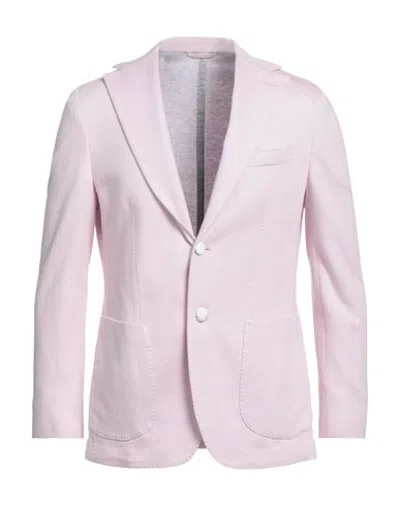 Giampaolo Man Suit Jacket Pink Size 40 Cotton, Polyamide