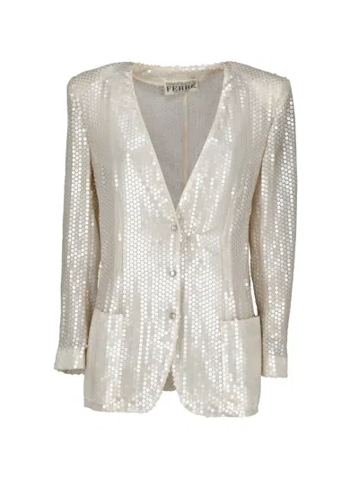 Pre-owned Gianfranco Ferre Sequin-embellished Blazer In Neutral