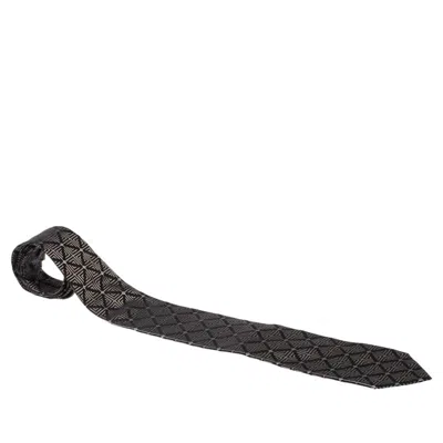 Gianfranco Ferre Vintage Brown Jacquard Silk Tie