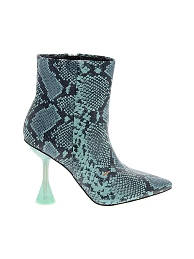 Pre-owned Gianni Bini Ankle Boots In Teal