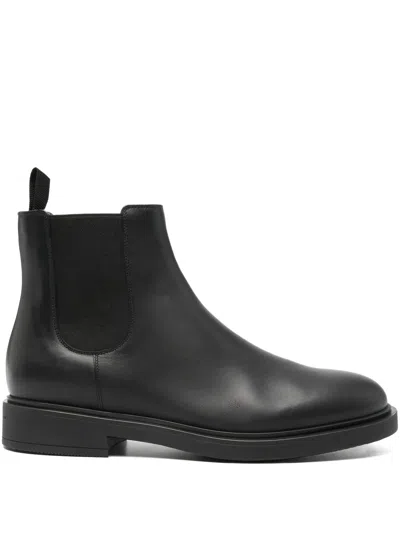 Gianvito Rossi Black Calf Lamb Leather Shoes
