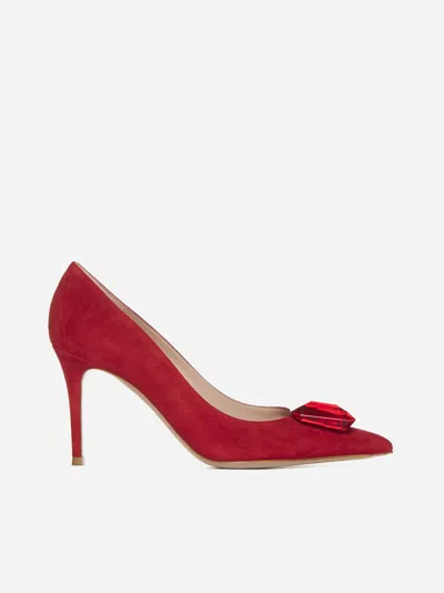 Gianvito Rossi Jaipur Suede Pumps In Tabasco Red