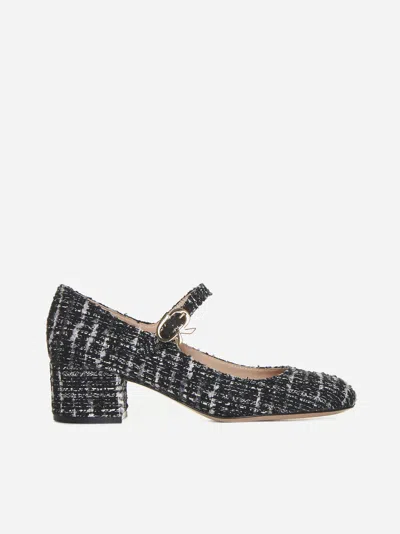 Gianvito Rossi Mary Ribbon Boucle' Pumps In Black