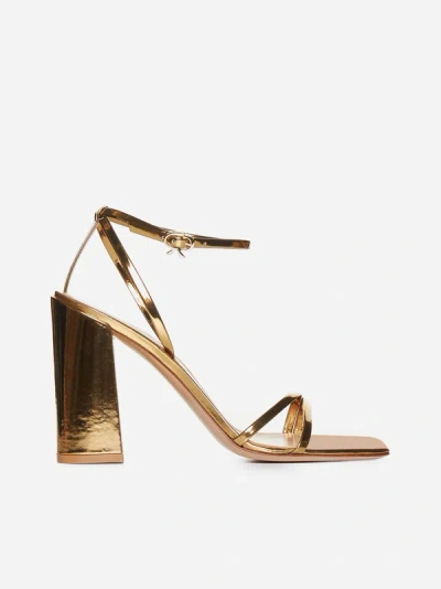 Gianvito Rossi Meko Laminated Leather Sandals In Mekong