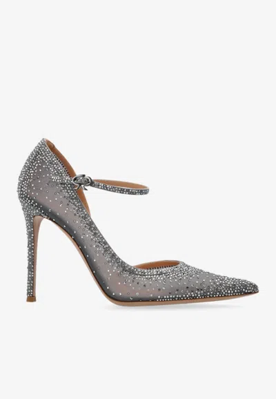 Gianvito Rossi Rania Mary-jane 105 Glittered Mesh Pumps In Animal Print