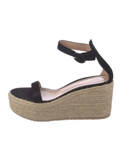 Pre-owned Gianvito Rossi Suede Espadrilles In Black