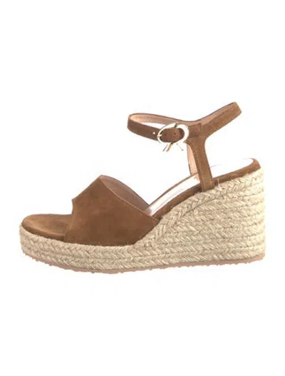 Pre-owned Gianvito Rossi Suede Espadrilles In Brown