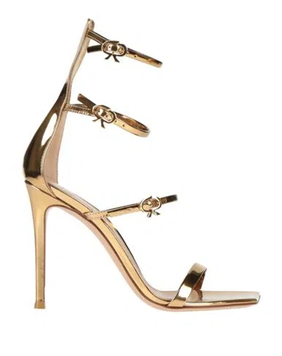 Gianvito Rossi Woman Sandals Gold Size 6 Soft Leather