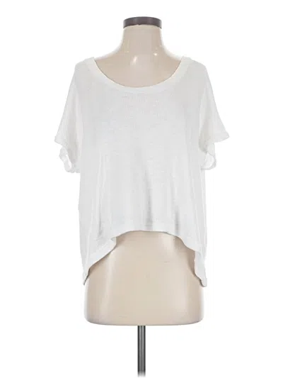 Pre-owned Gibson Short Sleeve Top White Scoop Neck Tops