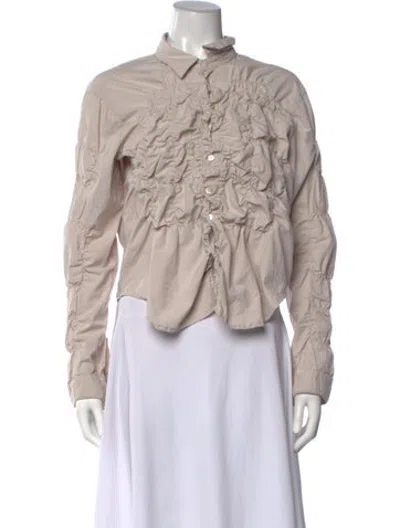 Pre-owned Gimaguas Long Sleeve Button-up Top In Neutrals
