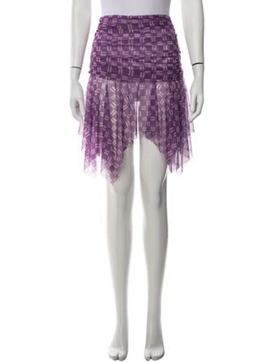 Pre-owned Gimaguas Patterned Mini Skirt In Purple