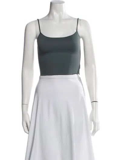 Pre-owned Gimaguas Square Neckline Sleeveless Crop Top In Grey