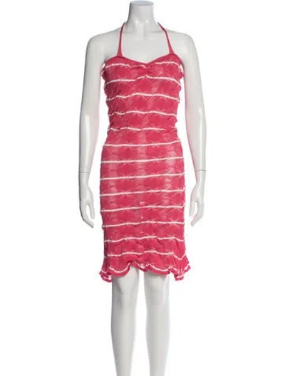 Pre-owned Gimaguas Striped Mini Dress In Pink