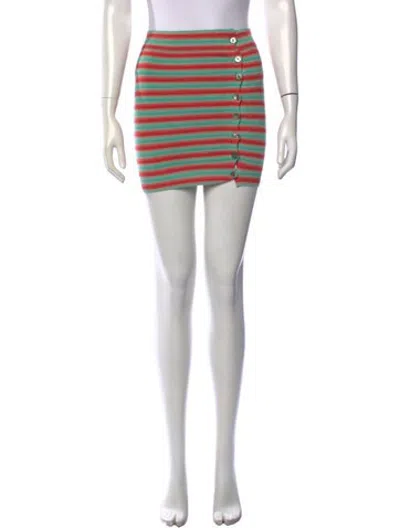 Pre-owned Gimaguas Striped Mini Skirt In Orange