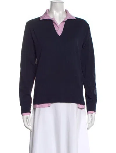 Pre-owned Gimaguas V-neck Long Sleeve Polo In Blue