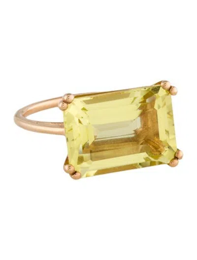 Pre-owned Ginette Ny 18k 6.55ct Quartz Cocktail Ring In Multicolor