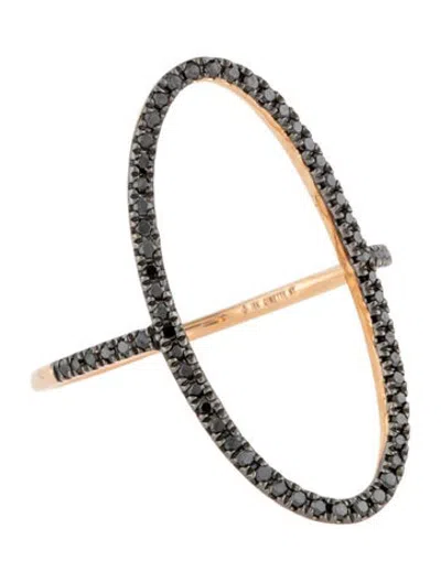 Pre-owned Ginette Ny 18k Diamond Ellipse Ring In Multicolor