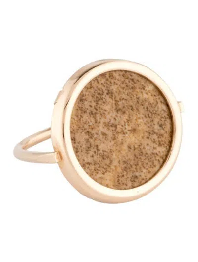 Pre-owned Ginette Ny 18k Jasper Cocktail Ring In Brown/neutrals