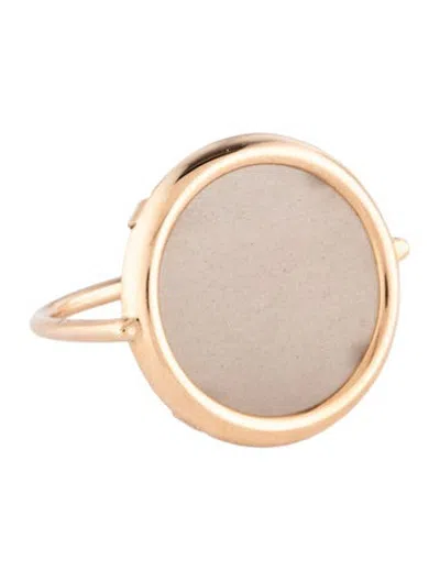 Pre-owned Ginette Ny 18k Moonstone Cocktail Ring In Grey