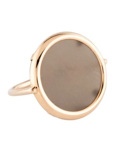 Pre-owned Ginette Ny 18k Moonstone Ever Disc Ring In Brown