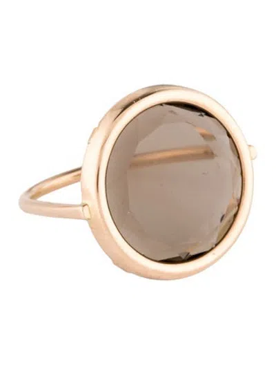 Pre-owned Ginette Ny 18k Smoky Quartz Cocktail Ring In Multicolor