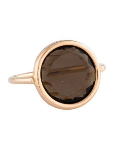 Pre-owned Ginette Ny 18k Smoky Quartz Cocktail Ring In Multicolor