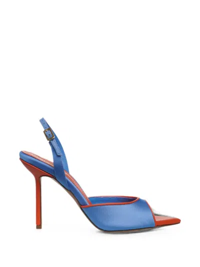 Ginissima Vicky Satin-finish Buckle-fastening Sandals In Blue