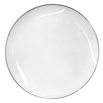Ginori 1735 Aria Flat Plate Platinum Rimmed In White
