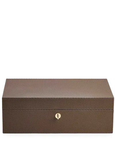 Giobagnara Small Santiago Leather Humidor In Brown