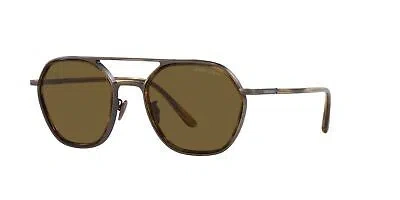 Pre-owned Giorgio Armani Ar 6145 Brushed Gunmetal/brown 53/21/145 Men Sunglasses