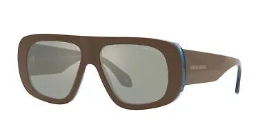 Pre-owned Giorgio Armani Ar 8183 Brown/clear Blue 56/16/145 Men Sunglasses In Transparent Blue
