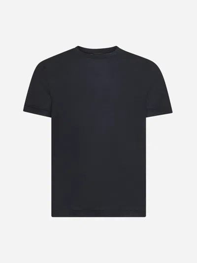 Giorgio Armani Blue Virgin Wool Crewneck T-shirt