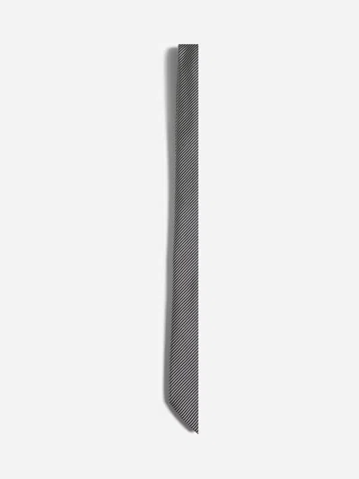 Giorgio Armani Grey Jacquard Silk And Cotton Tie