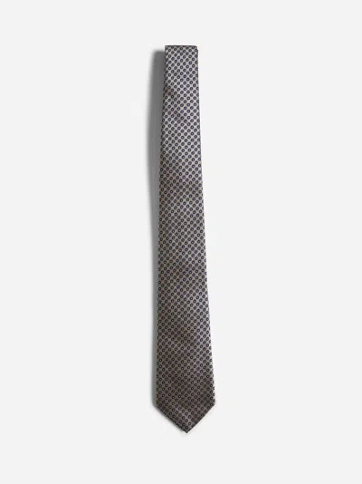 Giorgio Armani Grey Jacquard Silk Tie