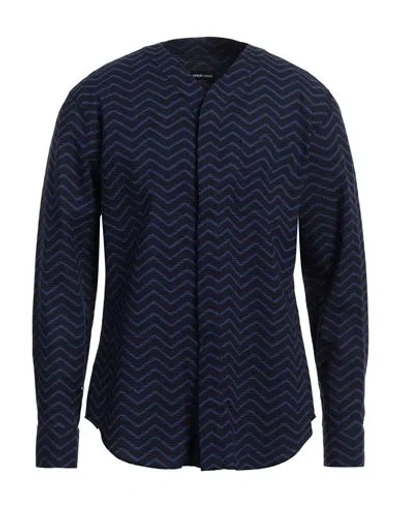 Giorgio Armani Man Shirt Navy Blue Size 17 Cotton
