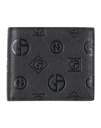 Giorgio Armani Man Wallet Black Size - Cow Leather In Gray